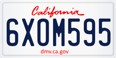 CA license plate 6XOM595