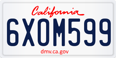 CA license plate 6XOM599