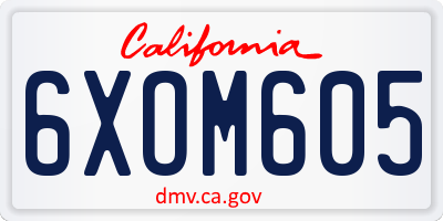 CA license plate 6XOM605