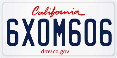 CA license plate 6XOM606