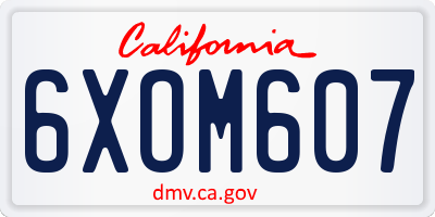 CA license plate 6XOM607
