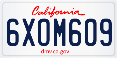 CA license plate 6XOM609