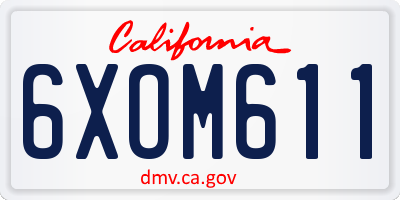 CA license plate 6XOM611