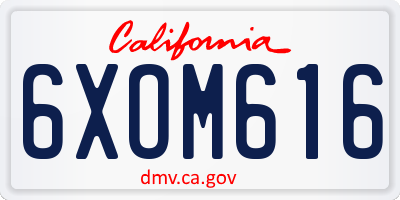 CA license plate 6XOM616