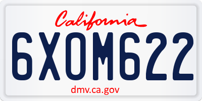 CA license plate 6XOM622
