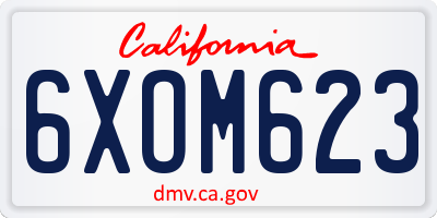 CA license plate 6XOM623