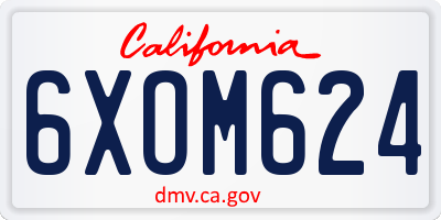 CA license plate 6XOM624