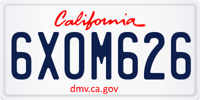 CA license plate 6XOM626