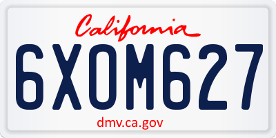 CA license plate 6XOM627