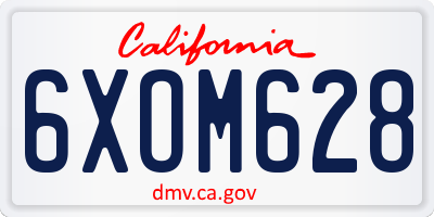 CA license plate 6XOM628