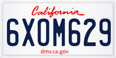 CA license plate 6XOM629