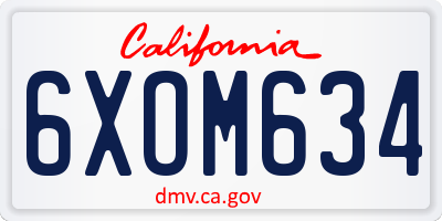 CA license plate 6XOM634