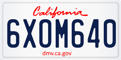 CA license plate 6XOM640