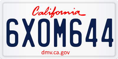 CA license plate 6XOM644
