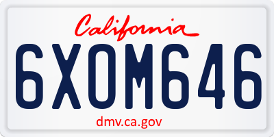 CA license plate 6XOM646