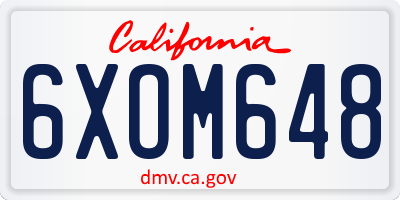 CA license plate 6XOM648