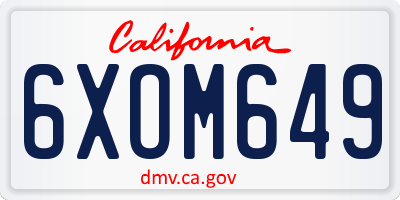 CA license plate 6XOM649