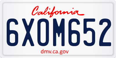CA license plate 6XOM652