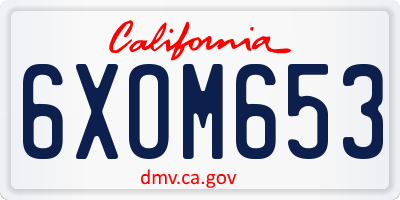 CA license plate 6XOM653