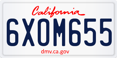 CA license plate 6XOM655
