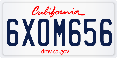 CA license plate 6XOM656