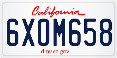 CA license plate 6XOM658