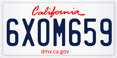 CA license plate 6XOM659