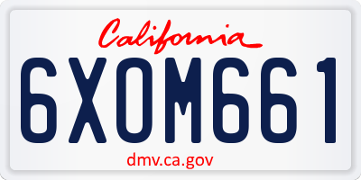 CA license plate 6XOM661