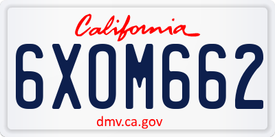 CA license plate 6XOM662