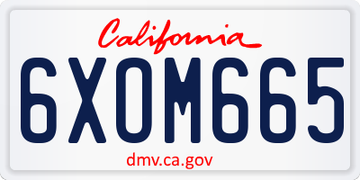 CA license plate 6XOM665