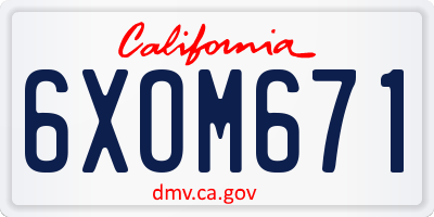 CA license plate 6XOM671
