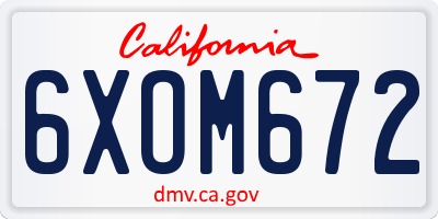 CA license plate 6XOM672