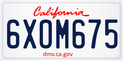 CA license plate 6XOM675