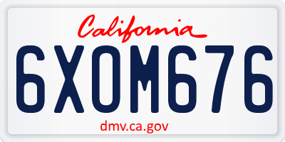 CA license plate 6XOM676