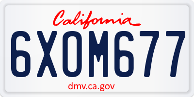 CA license plate 6XOM677