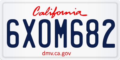 CA license plate 6XOM682