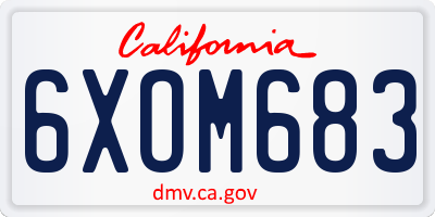 CA license plate 6XOM683
