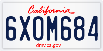 CA license plate 6XOM684