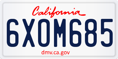 CA license plate 6XOM685