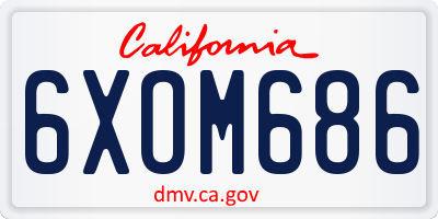 CA license plate 6XOM686