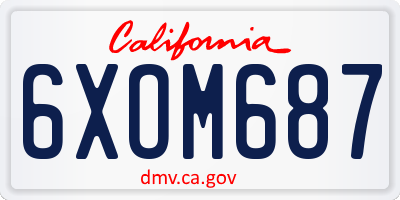 CA license plate 6XOM687
