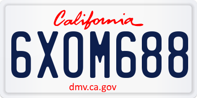 CA license plate 6XOM688