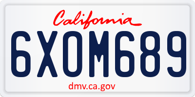 CA license plate 6XOM689