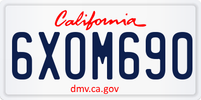 CA license plate 6XOM690