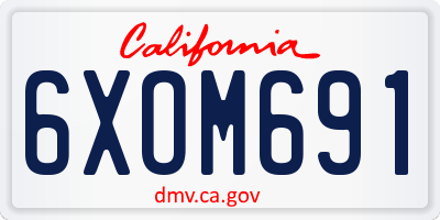 CA license plate 6XOM691