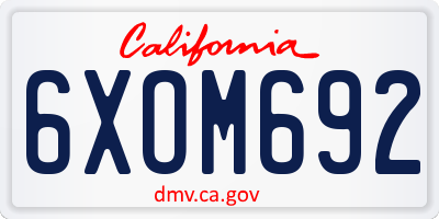 CA license plate 6XOM692