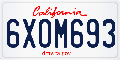 CA license plate 6XOM693