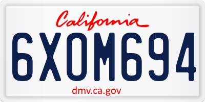 CA license plate 6XOM694