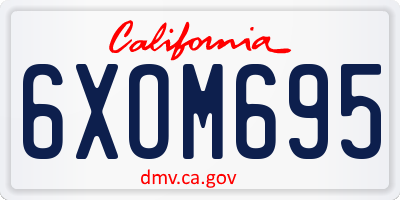 CA license plate 6XOM695