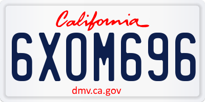 CA license plate 6XOM696